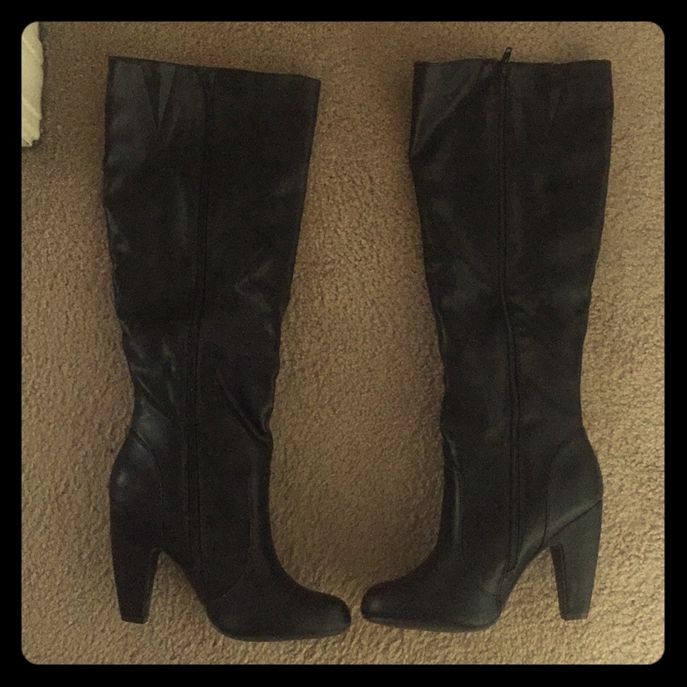 Charlotte Russe Leather Boots w/ Heel